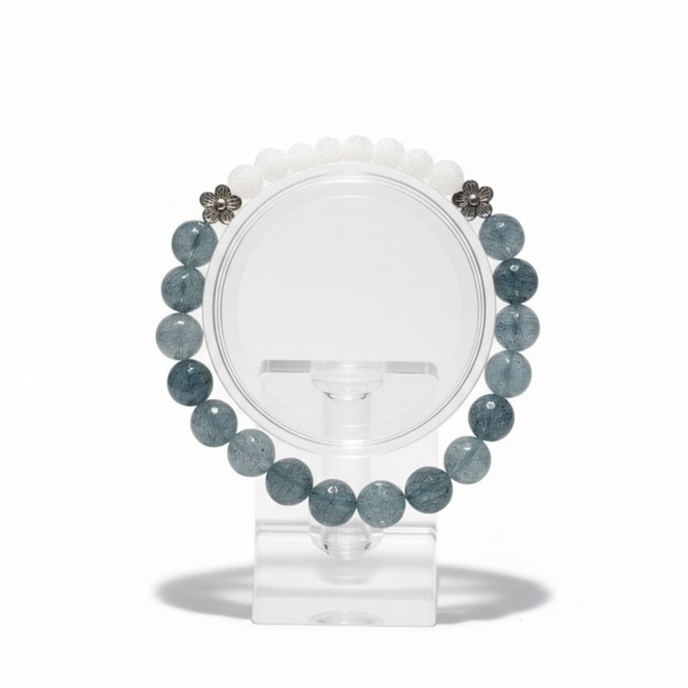 8mm Denim Blue Jade Bracelet